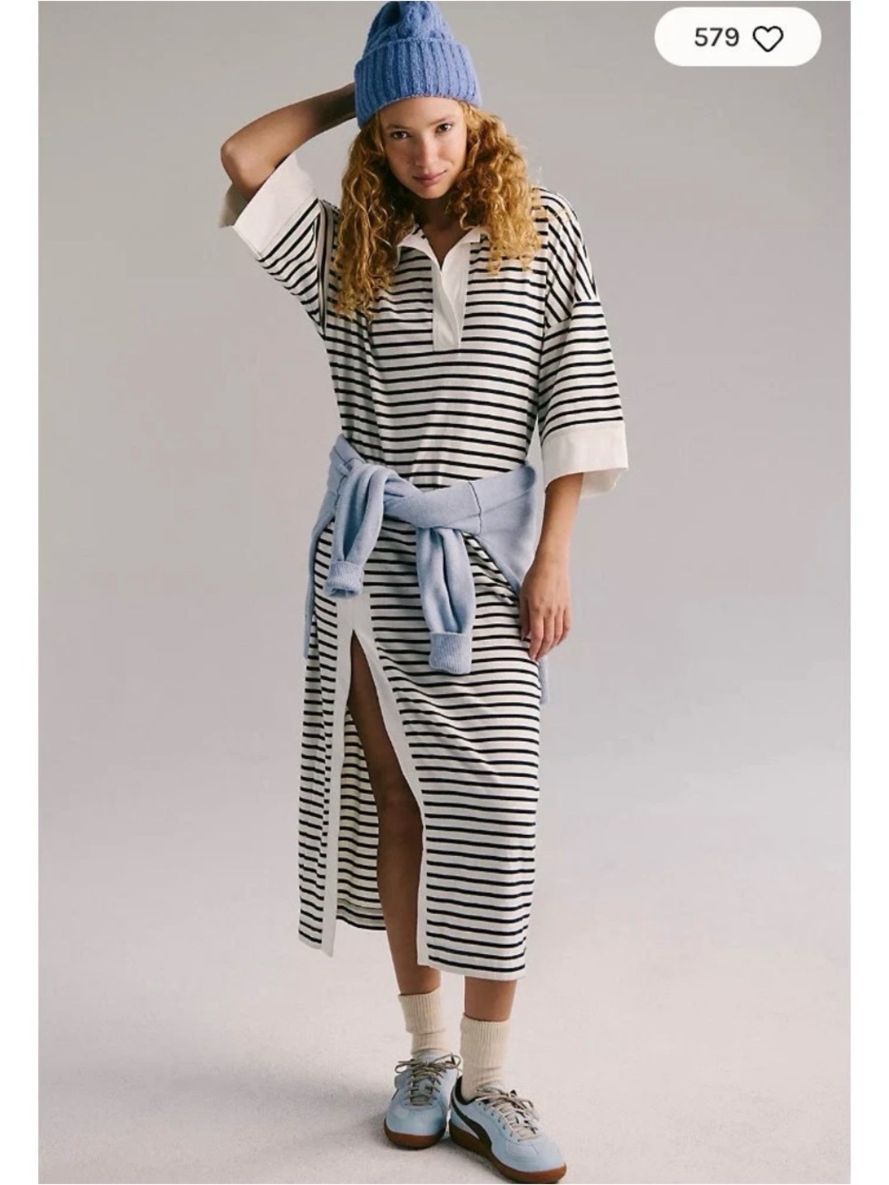 Free People Jackson Rugby Midi Shirt Dress small